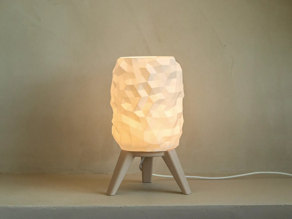 Modern Geometric USB Table Lamp with Tripod Stand | Ambient Bedside Light | 3 Light Modes & Dimmable