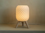 Modern Geometric USB Table Lamp with Tripod Stand | Ambient Bedside Light | 3 Light Modes & Dimmable