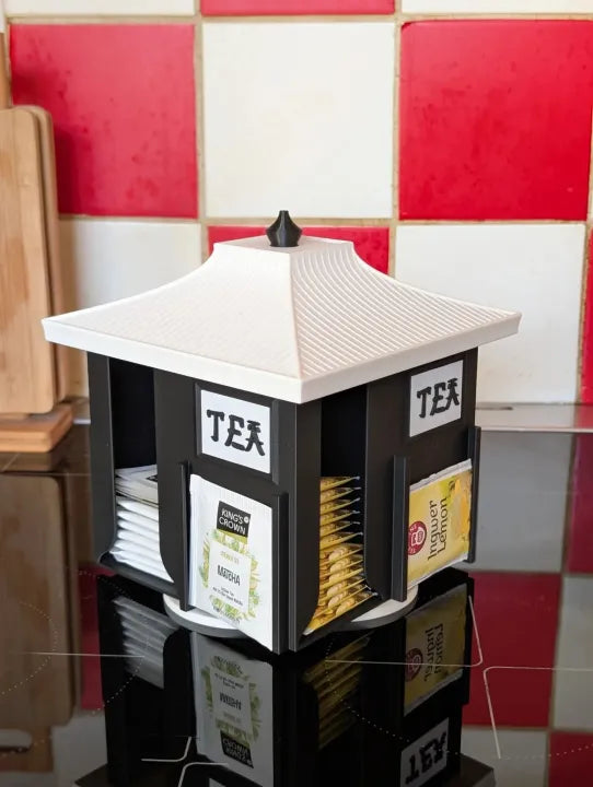 Tea Organizer – Rotating Japanese Tea Dispenser with Lid
