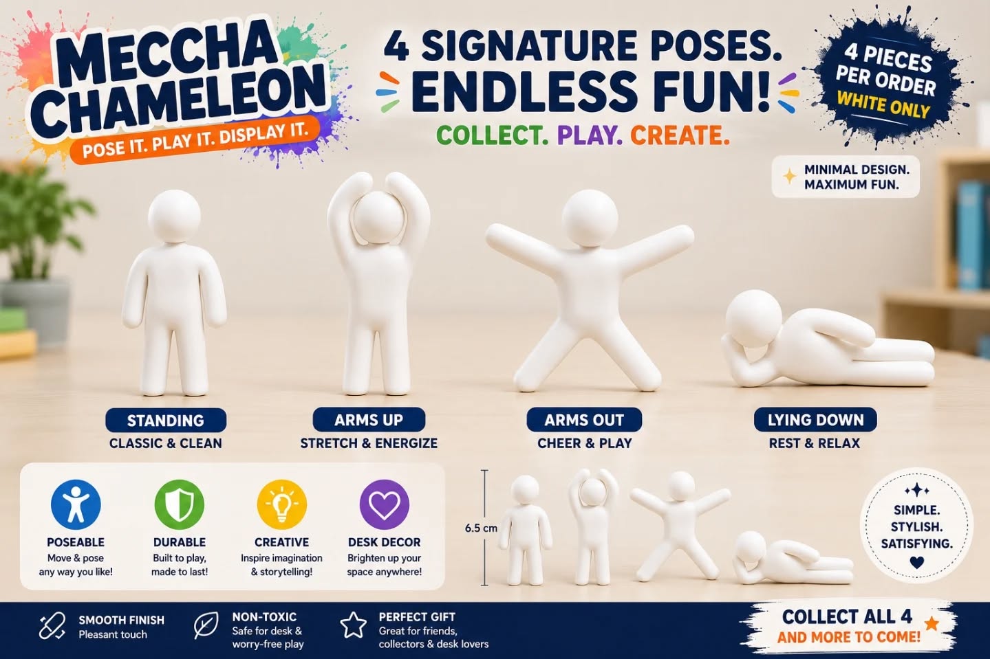 Meccha Chameleon Signature Collection – White Edition (4-Piece Set)