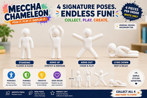 Meccha Chameleon Signature Collection – White Edition (4-Piece Set)