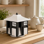 Halyvira pagoda tea organizer in a warm kitchen tea corner