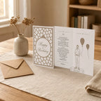 Halyvira foldable birthday gift card styled with kraft envelope and dried flowers