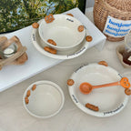Croissant Pretzel Embossed Ceramic Tableware