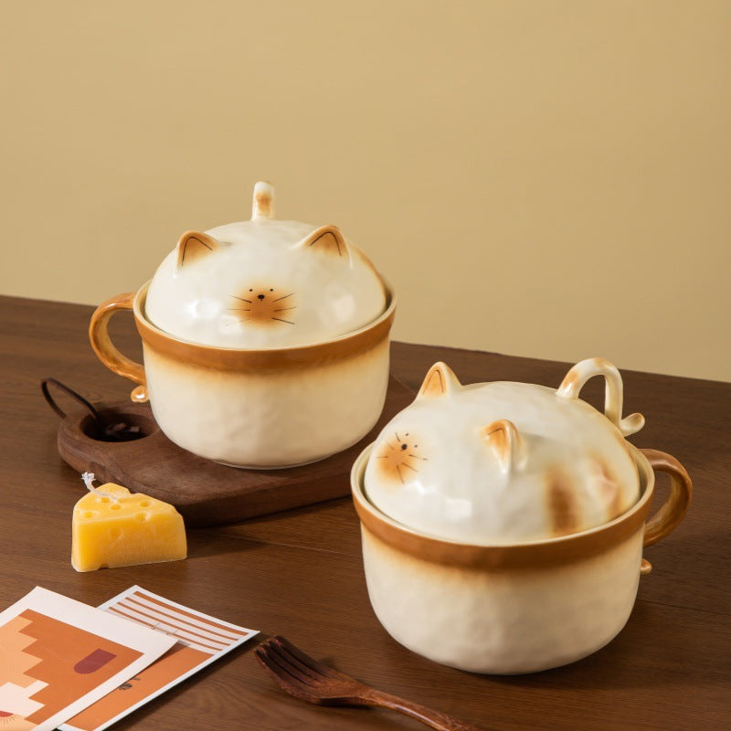 Japanese Bread Cat Underglaze Ceramic Collection