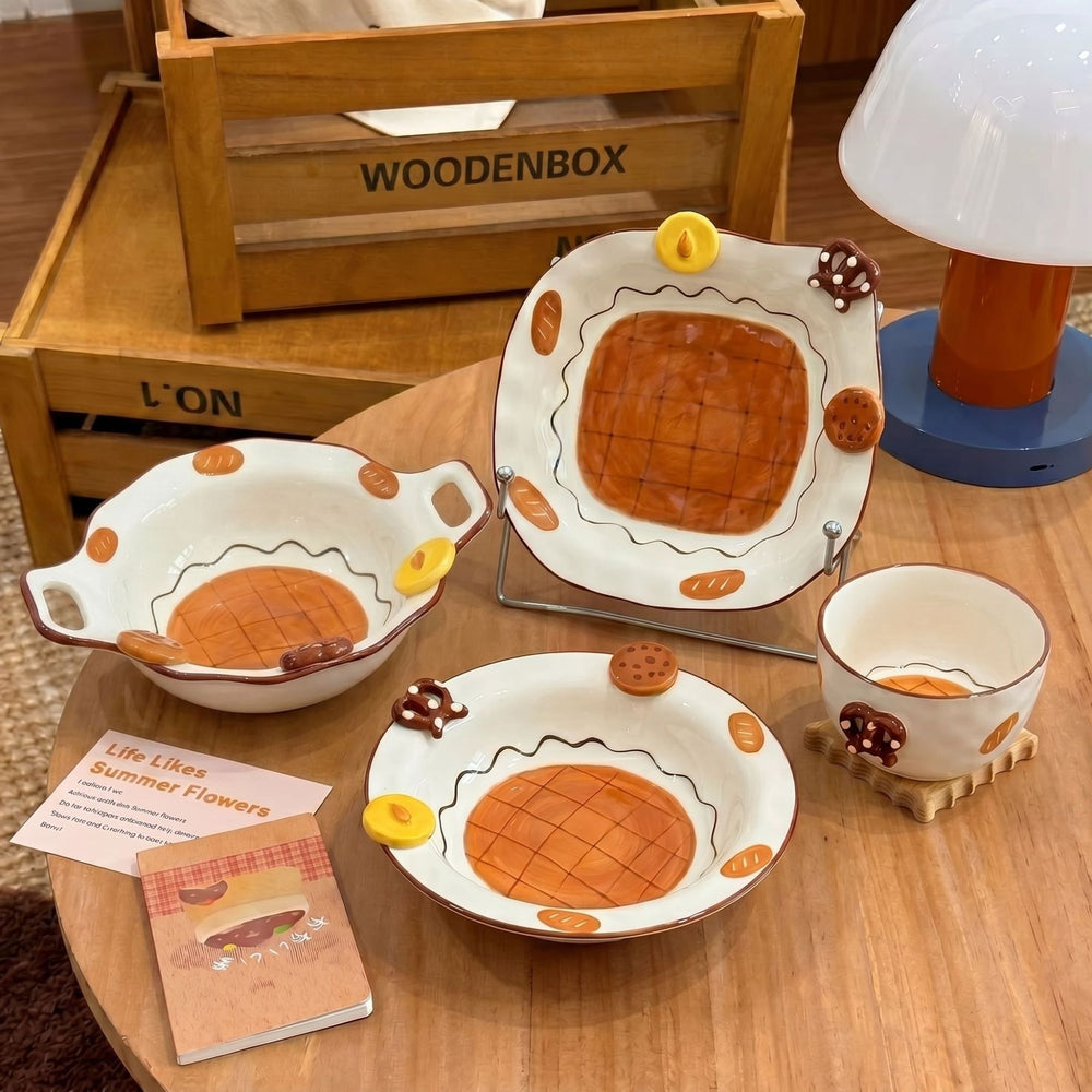 INS Caramel Biscuit Ceramic Series – Spoons, Bowls & Plates