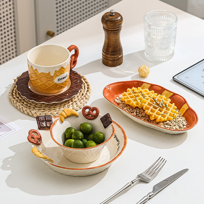 Hand-Painted Dessert Series Ceramic – Cup, Bowls & Plates