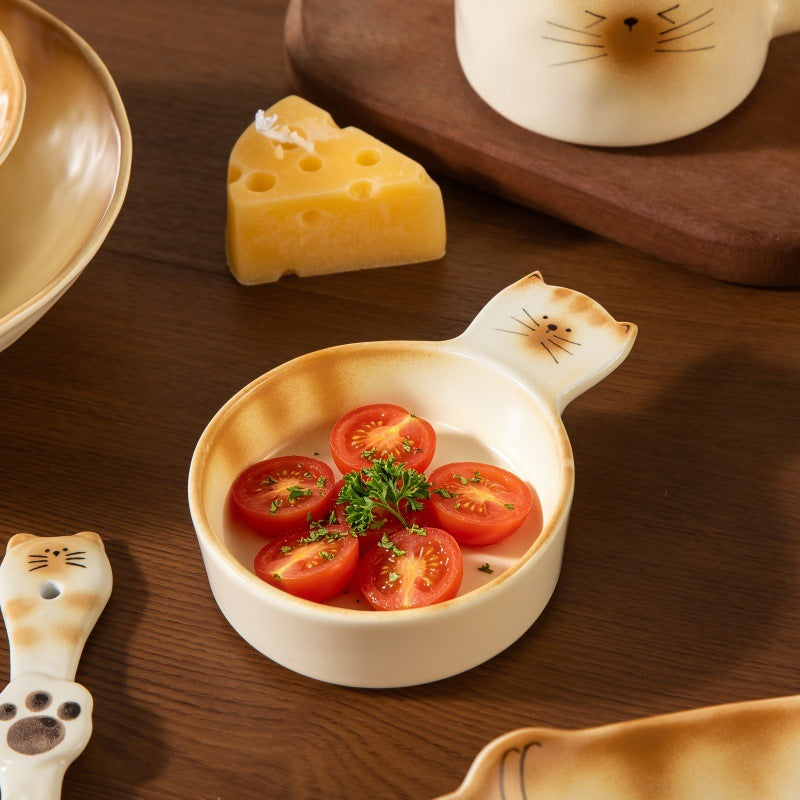 Japanese Bread Cat Underglaze Ceramic Collection