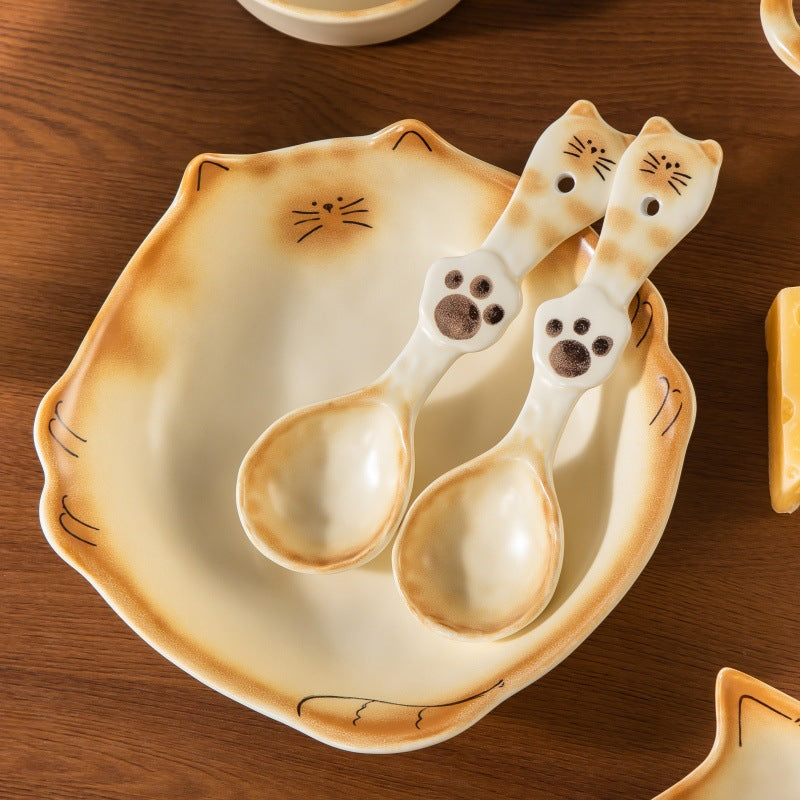 Japanese Bread Cat Underglaze Ceramic Collection