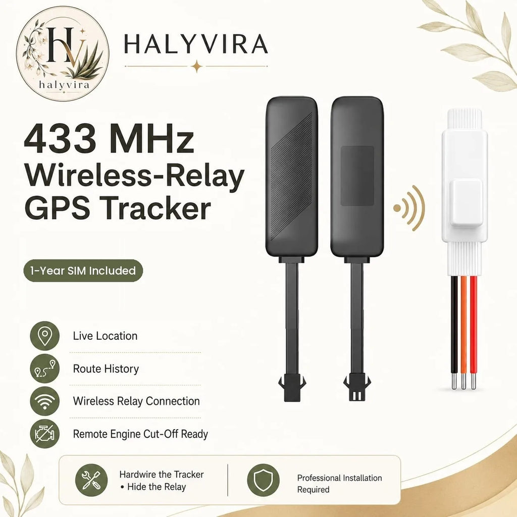 Halyvira 433 MHz wireless-relay vehicle GPS tracker kit