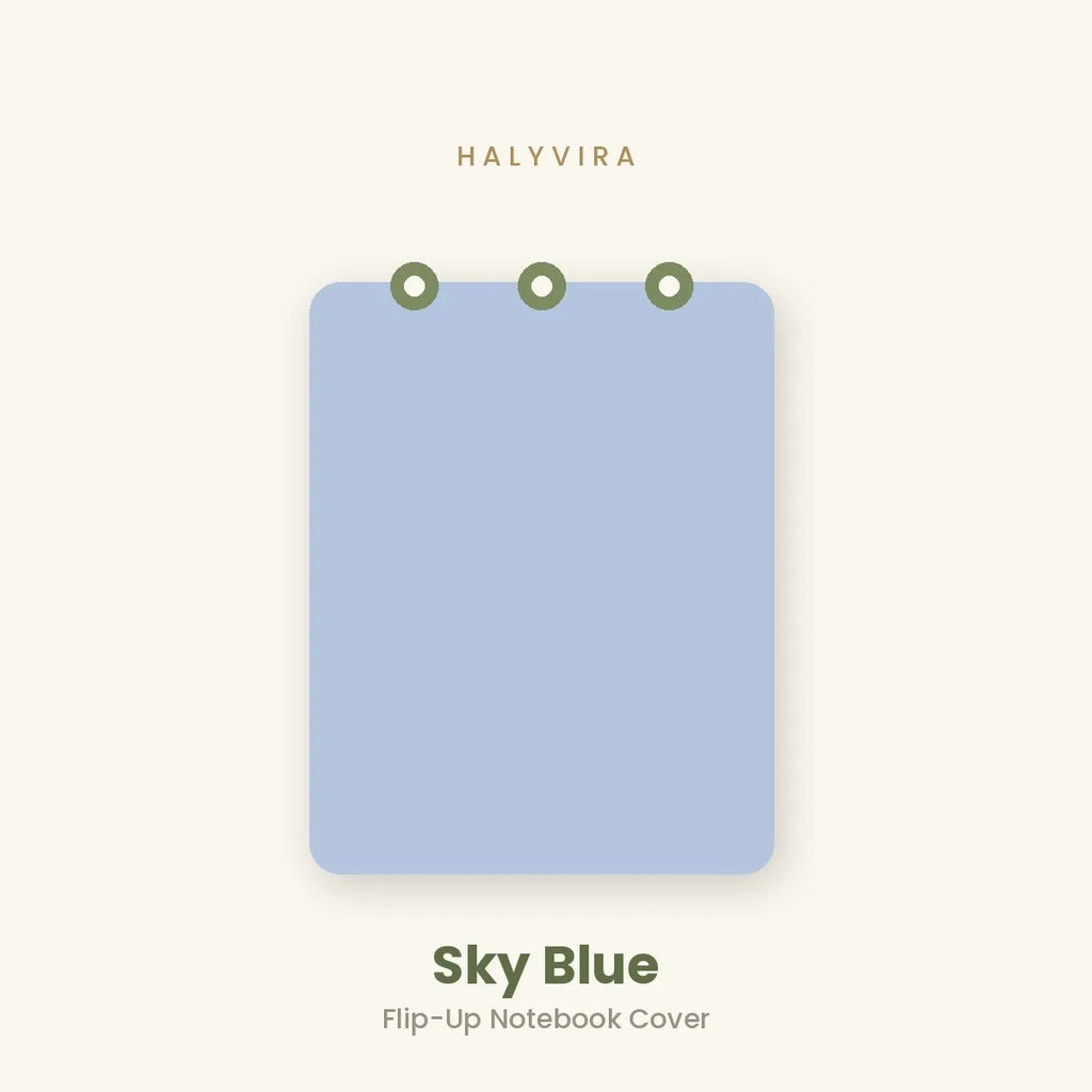 Halyvira flip-up notebook in sky blue cover