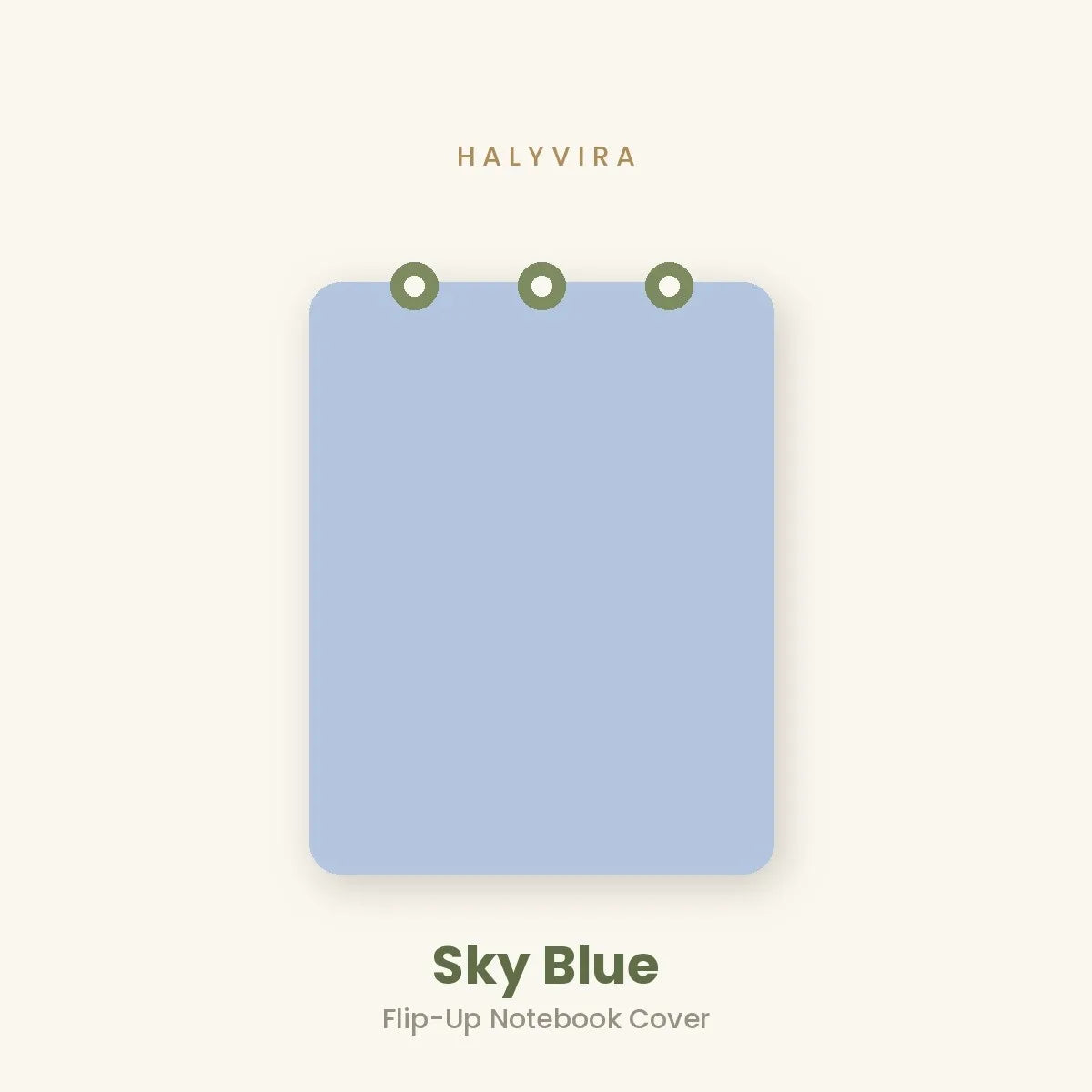 Halyvira flip-up notebook in sky blue cover