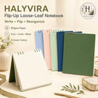 Halyvira flip-up loose-leaf notebook in five cover colors