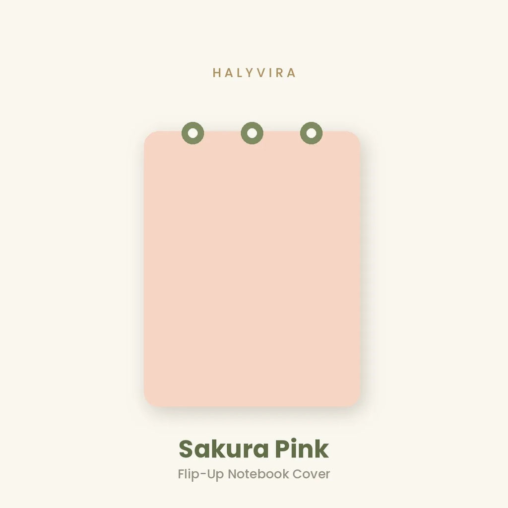 Halyvira flip-up notebook in sakura pink cover