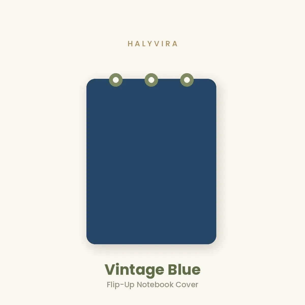 Halyvira flip-up notebook in vintage blue cover