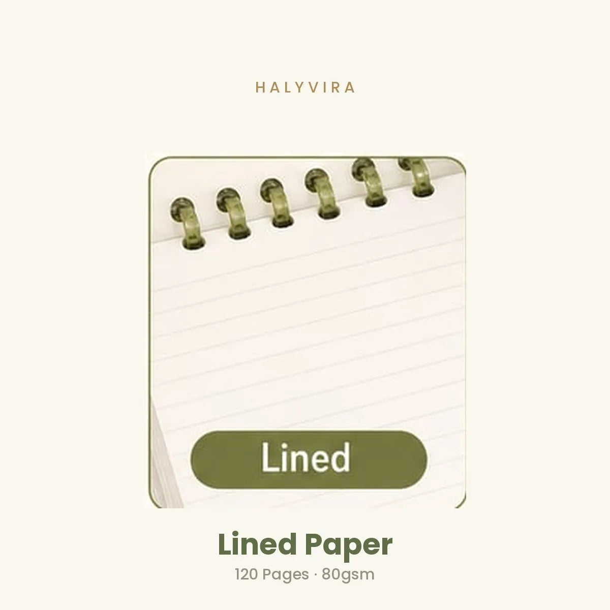Halyvira notebook lined paper refill, 120 pages, 80gsm