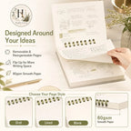Halyvira flip-up loose-leaf notebook with removable pages and paper styles