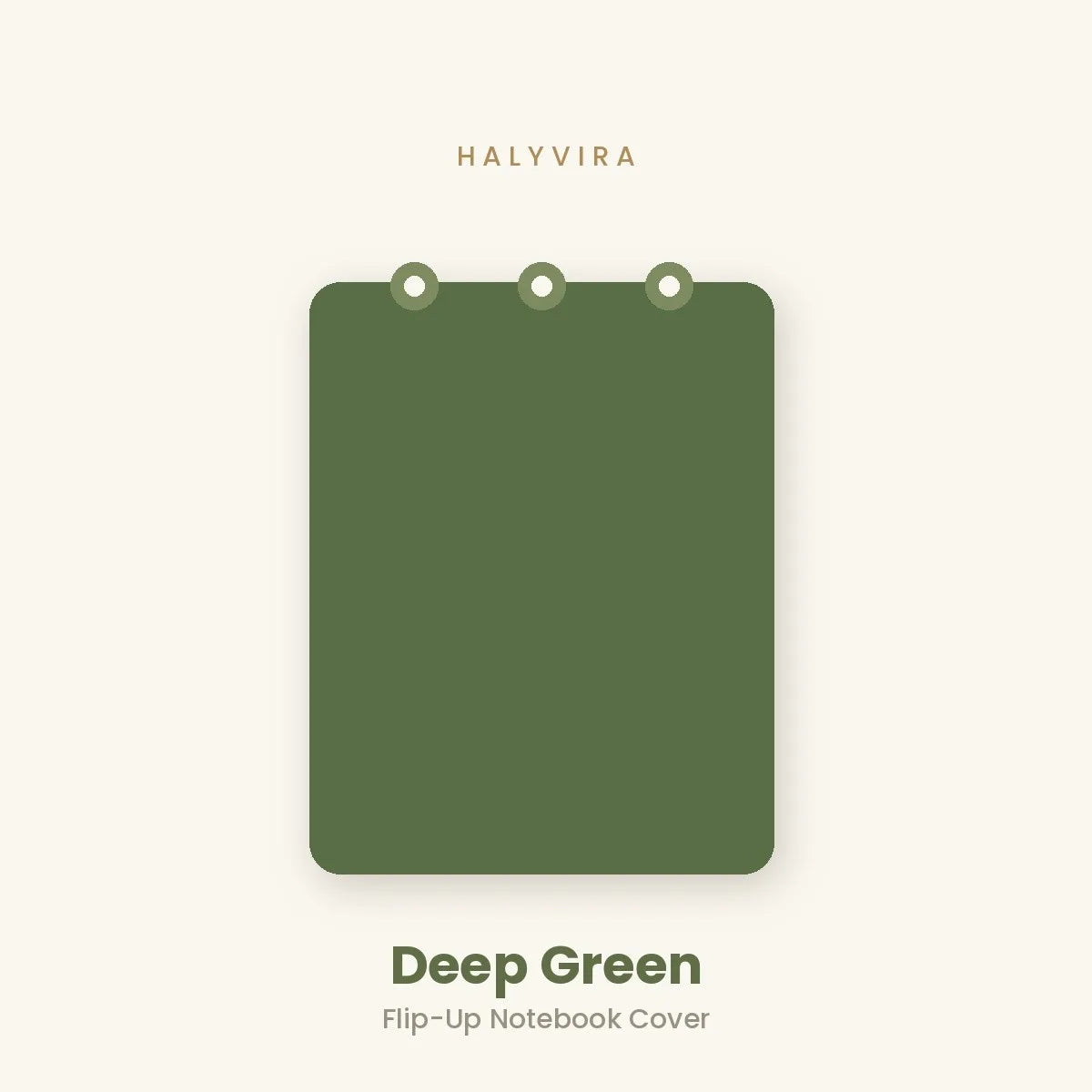 Halyvira flip-up notebook in deep green cover