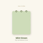 Halyvira flip-up notebook in mint green cover