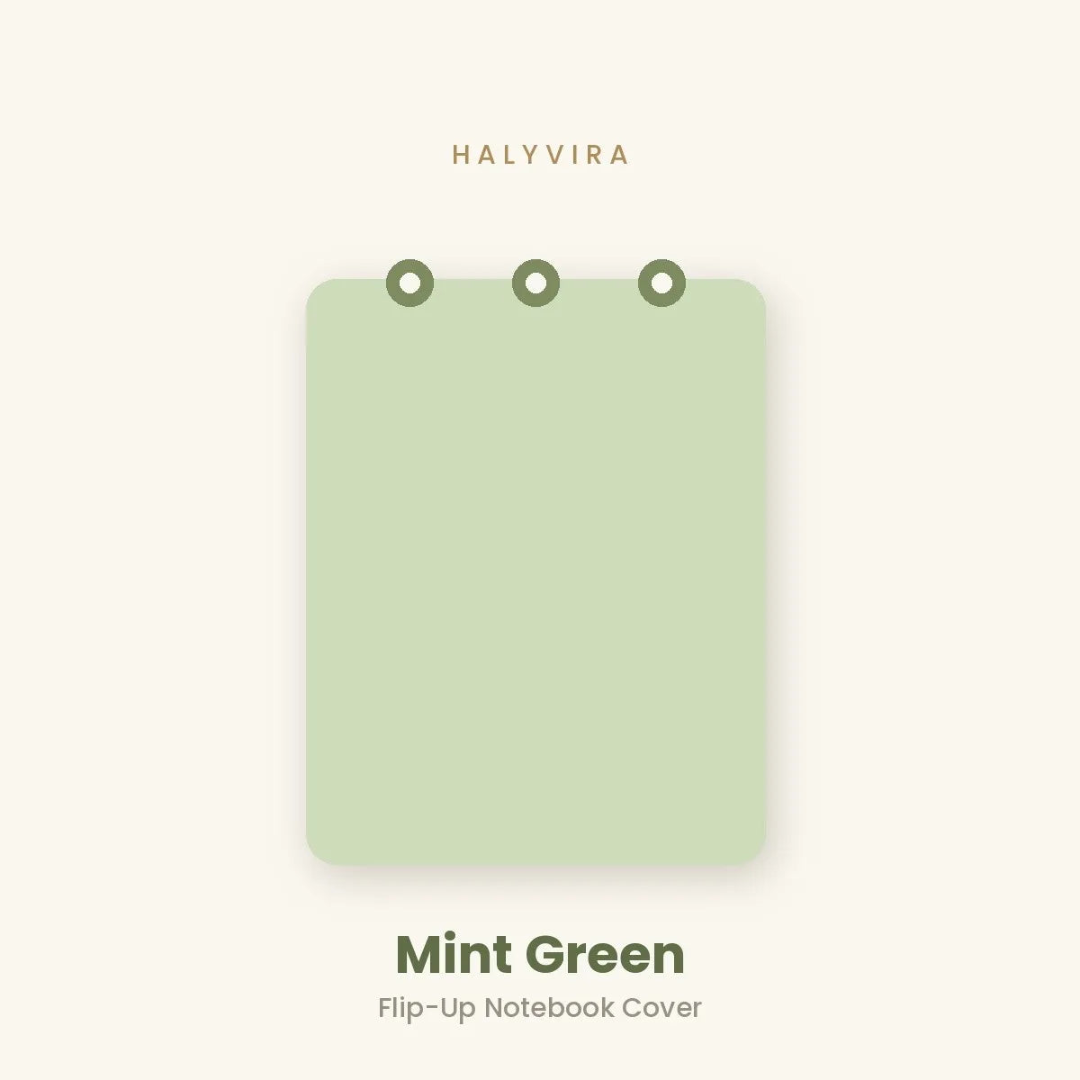 Halyvira flip-up notebook in mint green cover