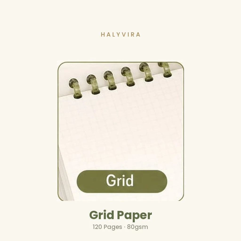 Halyvira notebook grid paper refill, 120 pages, 80gsm