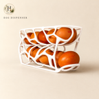 Halyvira modern egg dispenser rack with brown eggs on warm cream studio background (updated)