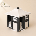 Halyvira pagoda rotating tea bag organizer on warm cream studio background (updated)