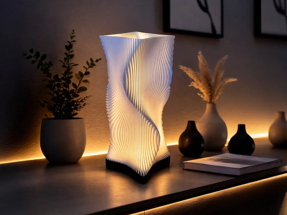 Modern USB LED Spiral Table Lamp | Dimmable Ambient Desk Light | 3 Color Modes