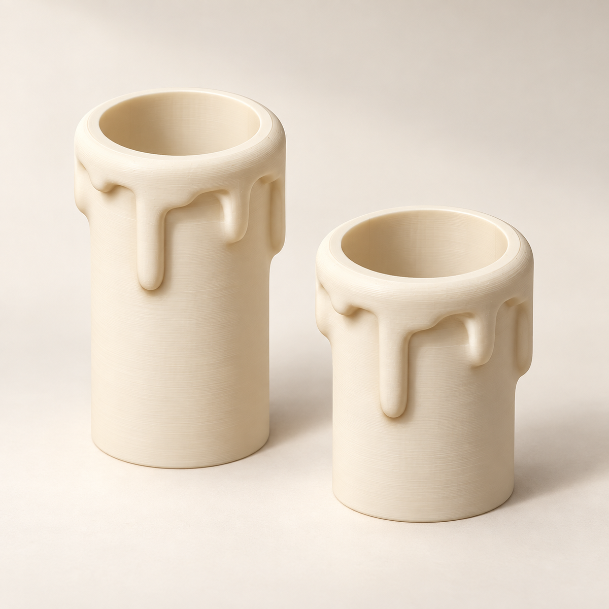 Dripping Candle LED Holder Duo — AI-generated product visualization; illustrative colour and finish