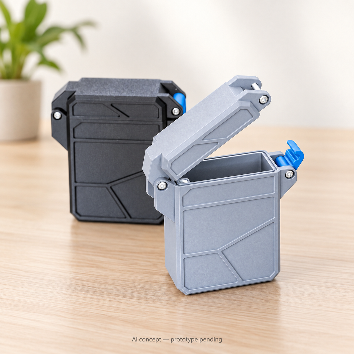 Flip Open Magnetic Case — AI concept + creator reference; prototype pending