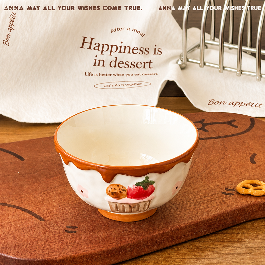 Cute Embossed Tableware – Apple Plate & Strawberry Bowl
