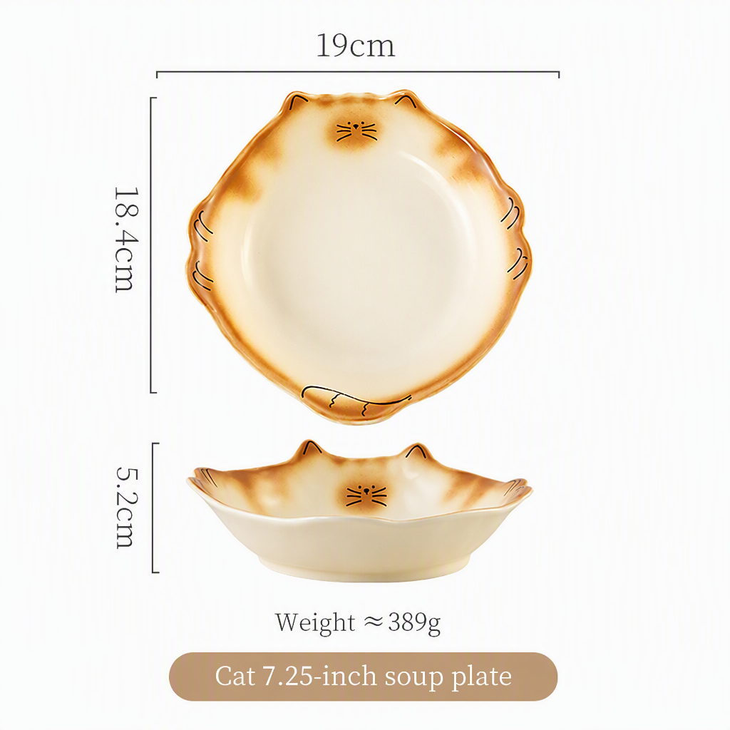 Japanese Bread Cat Underglaze Ceramic Collection