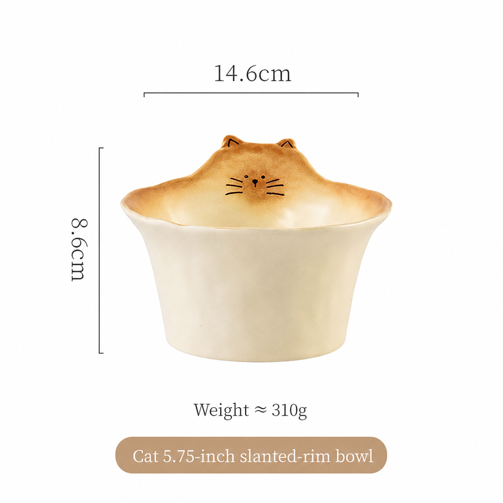 Japanese Bread Cat Underglaze Ceramic Collection