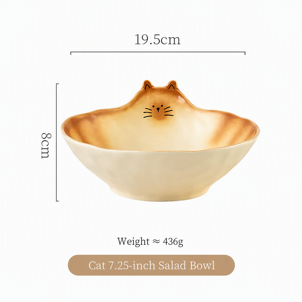 Japanese Bread Cat Underglaze Ceramic Collection