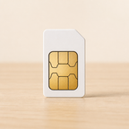 Generic unbranded annual SIM card on warm cream background